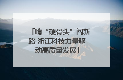 啃“硬骨头”闯新路 浙江科技力量驱动高质量发展