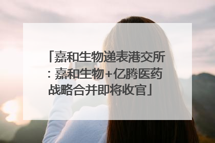 嘉和生物递表港交所：嘉和生物+亿腾医药战略合并即将收官