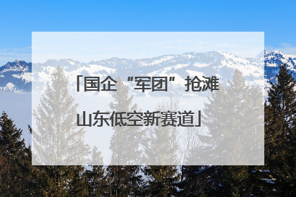 国企“军团”抢滩山东低空新赛道