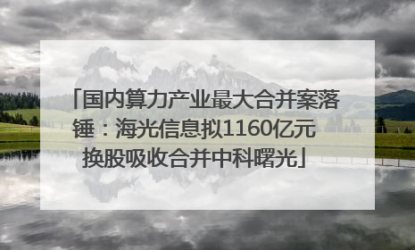 国内算力产业最大合并案落锤：海光信息拟1160亿元换股吸收合并中科曙光