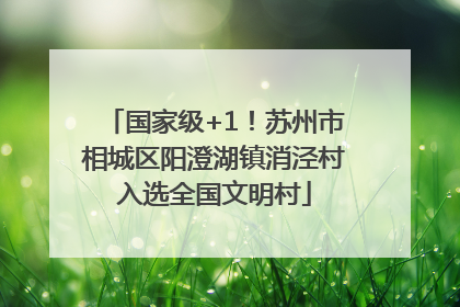 国家级+1！苏州市相城区阳澄湖镇消泾村入选全国文明村