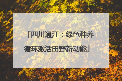 四川通江：绿色种养循环激活田野新动能