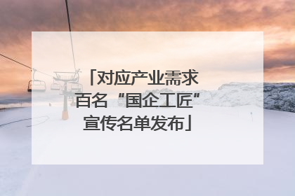 对应产业需求 百名“国企工匠”宣传名单发布