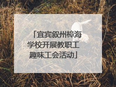宜宾叙州樟海学校开展教职工趣味工会活动