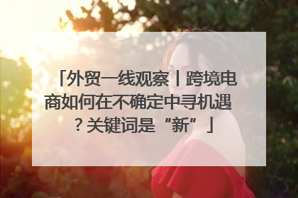 外贸一线观察丨跨境电商如何在不确定中寻机遇？关键词是“新”