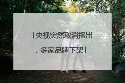 央视突然取消播出，多家品牌下架