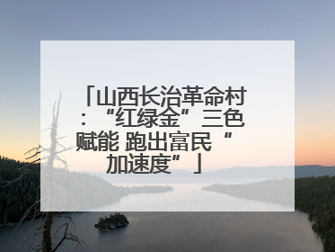 山西长治革命村：“红绿金”三色赋能 跑出富民“加速度”