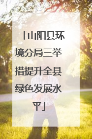 山阳县环境分局三举措提升全县绿色发展水平