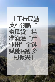 工行民勤支行创新“蜜瓜贷”精准滴灌“产业田”全链赋能民勤乡村振兴