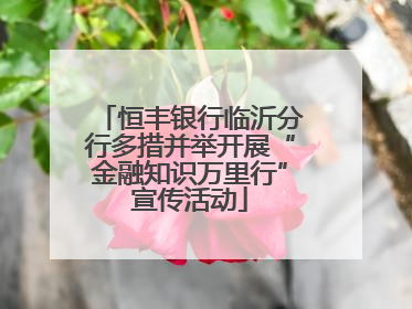 恒丰银行临沂分行多措并举开展“金融知识万里行”宣传活动