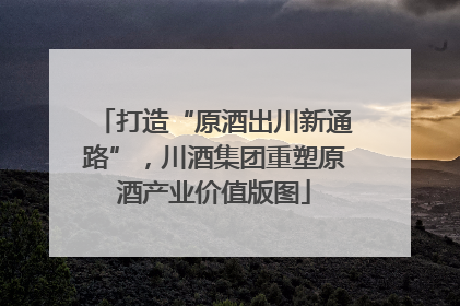 打造“原酒出川新通路”，川酒集团重塑原酒产业价值版图