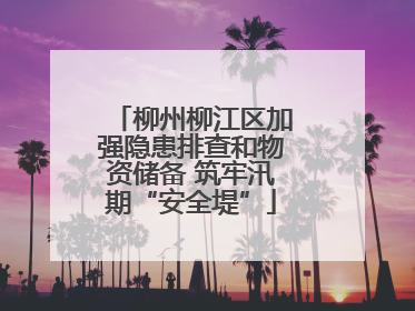 柳州柳江区加强隐患排查和物资储备 筑牢汛期“安全堤”