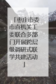枣庄市委市直机关工委联合多部门开展跨层级调研式联学共建活动