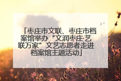 枣庄市文联、枣庄市档案馆举办“文润枣庄·艺联万家”文艺志愿者走进档案馆主题活动
