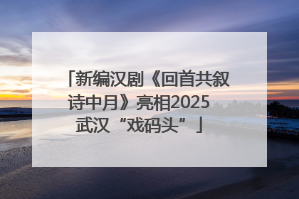 新编汉剧《回首共叙诗中月》亮相2025武汉“戏码头”