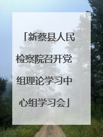 新蔡县人民检察院召开党组理论学习中心组学习会