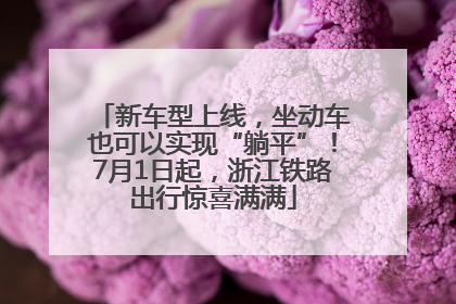 新车型上线，坐动车也可以实现“躺平”！7月1日起，浙江铁路出行惊喜满满