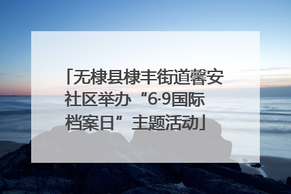 无棣县棣丰街道馨安社区举办“6·9国际档案日”主题活动