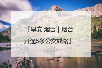 早安 烟台｜烟台开通5条公交线路