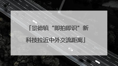 景德镇“即拍即识”新科技拉近中外交流距离