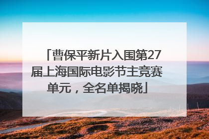 曹保平新片入围第27届上海国际电影节主竞赛单元，全名单揭晓