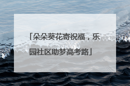 朵朵葵花寄祝福，乐园社区助梦高考路