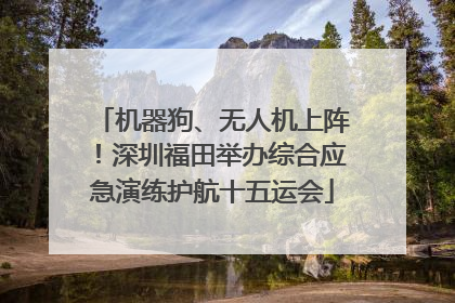 机器狗、无人机上阵！深圳福田举办综合应急演练护航十五运会