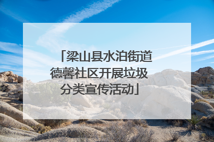 梁山县水泊街道德馨社区开展垃圾分类宣传活动