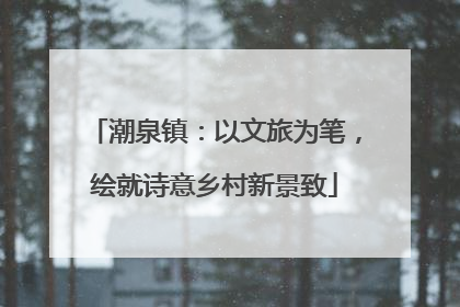 潮泉镇：以文旅为笔，绘就诗意乡村新景致