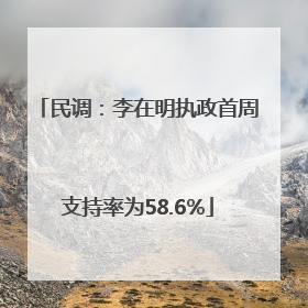 民调：李在明执政首周支持率为58.6%
