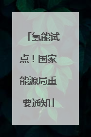 氢能试点！国家能源局重要通知