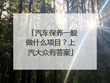 汽车保养一般做什么项目？上汽大众有答案