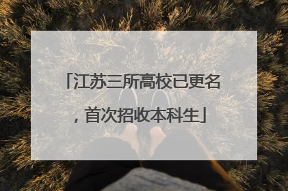 江苏三所高校已更名，首次招收本科生