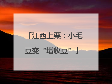 江西上栗：小毛豆变“增收豆”
