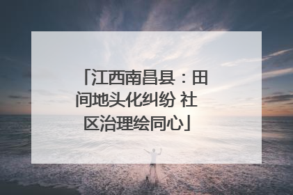 江西南昌县:田间地头化纠纷 社区治理绘同心