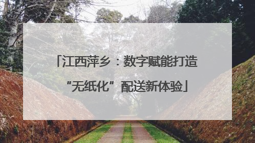 江西萍乡：数字赋能打造“无纸化”配送新体验