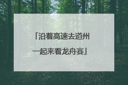 沿着高速去道州 一起来看龙舟赛