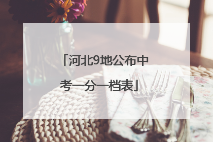 河北9地公布中考一分一档表