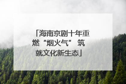 海南京剧十年重燃“烟火气” 筑就文化新生态