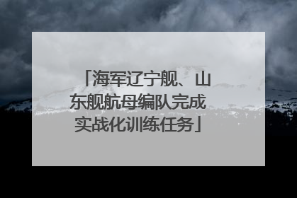 海军辽宁舰、山东舰航母编队完成实战化训练任务