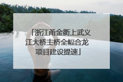 浙江甬金衢上武义江大桥主桥全幅合龙 项目建设提速