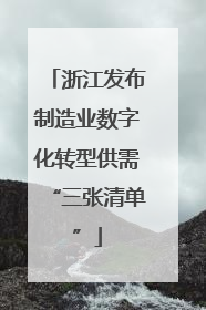 浙江发布制造业数字化转型供需“三张清单”