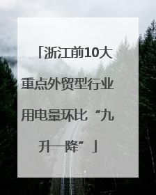 浙江前10大重点外贸型行业用电量环比“九升一降”