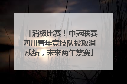 消极比赛！中冠联赛四川青年竞技队被取消成绩，未来两年禁赛