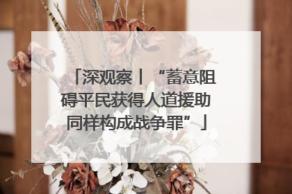 深观察丨“蓄意阻碍平民获得人道援助同样构成战争罪”