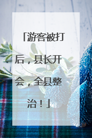 游客被打后，县长开会，全县整治！