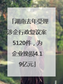 湖南去年受理涉企行政复议案5120件，为企业挽损4.19亿元