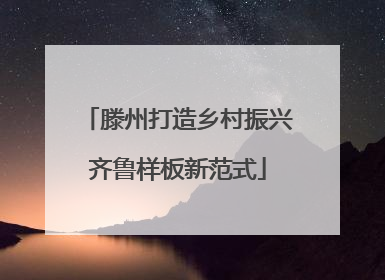 滕州打造乡村振兴齐鲁样板新范式