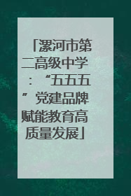 漯河市第二高级中学：“五五五”党建品牌赋能教育高质量发展