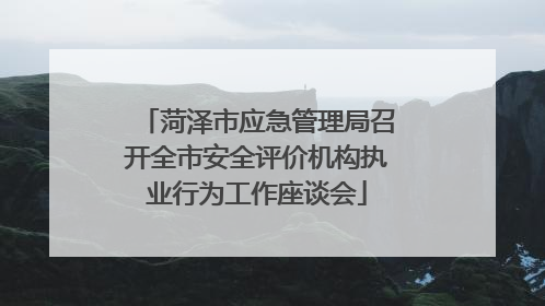 菏泽市应急管理局召开全市安全评价机构执业行为工作座谈会